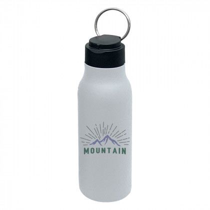 Printed Logo 20 oz Cruz Stainless Steel Bottle - White with full color imprint (extra)