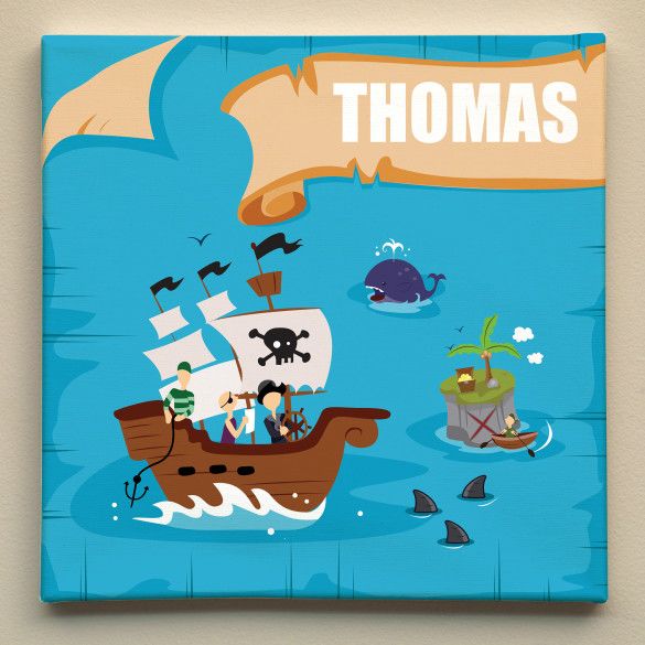 Pirate Ship Personalized Canvas | Wall Art for Little Boy