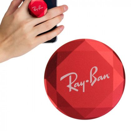 Logo Diamond Aluminum PopSockets Grip Ruby