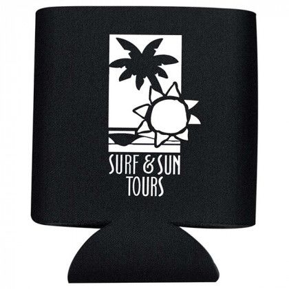 Black Collapsible Insulator With Logo | Customized Drink Insulator Koozie