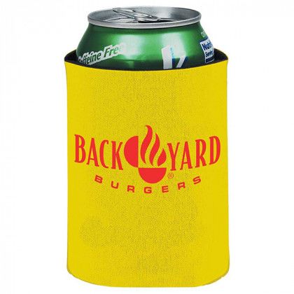 Yellow Collapsible Insulator With Logo | Customized Drink Insulator Koozie