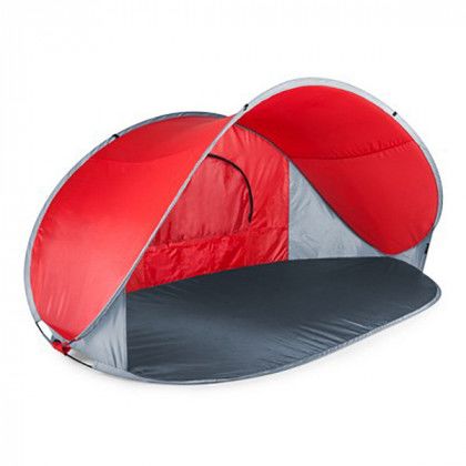 Custom Manta Portable Beach Tent - Red/Gray