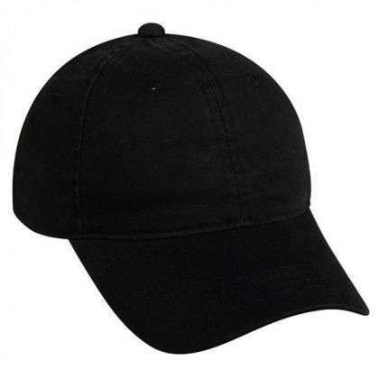6 Panel Unstructured Cap with Embroidery Black