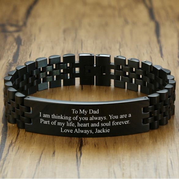 To My Dad Engraved Bracelet | Engraved Bracelet for Father