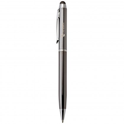 Engraved Theo Ballpoint Brass Pen/Stylus - Gunmetal