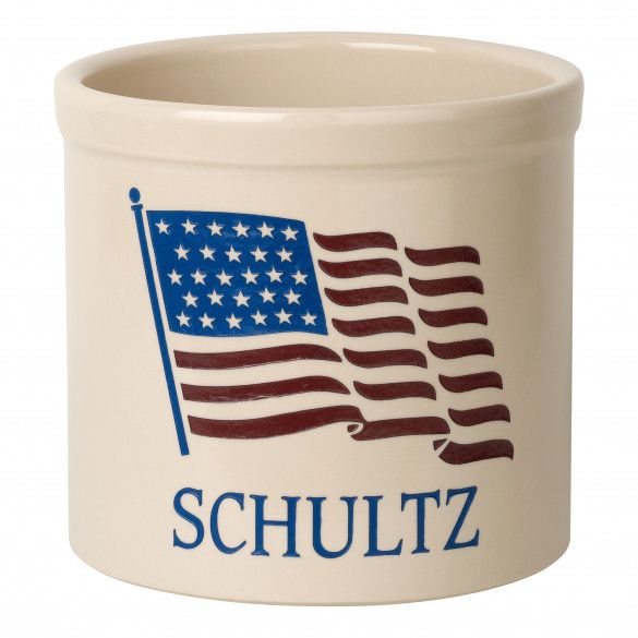 Personalized American Flag Flower Pot