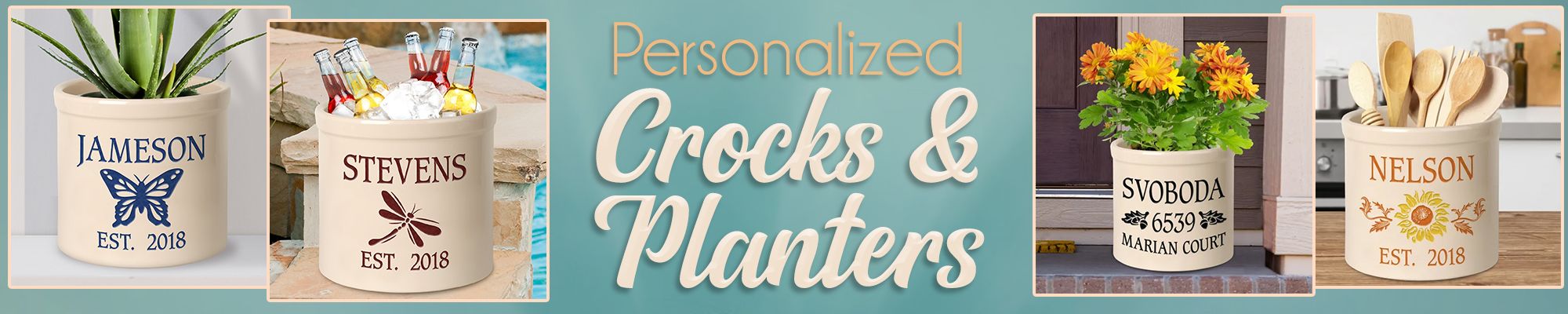 Personalized Crocks and Planters