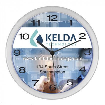 Economy Wall Clock-10 Inch-Full Color - White