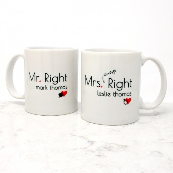 This personalized coffee set perfectly compliments that perfect couple that are just right for each other 