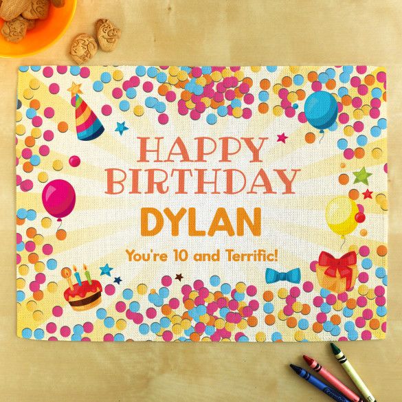 Personalized Birthday Table Mat for Kids | Customized Birthday Festivities Placemat