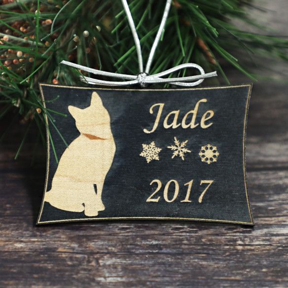 Kitty Cat Engraved Christmas Ornament