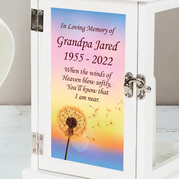 Dandelion In Wind Personalized Lantern