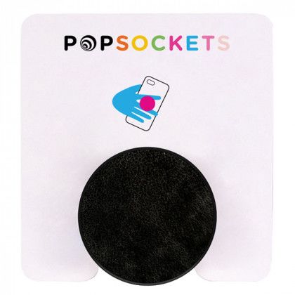 Custom Vegan Leather PopSockets Grip Black