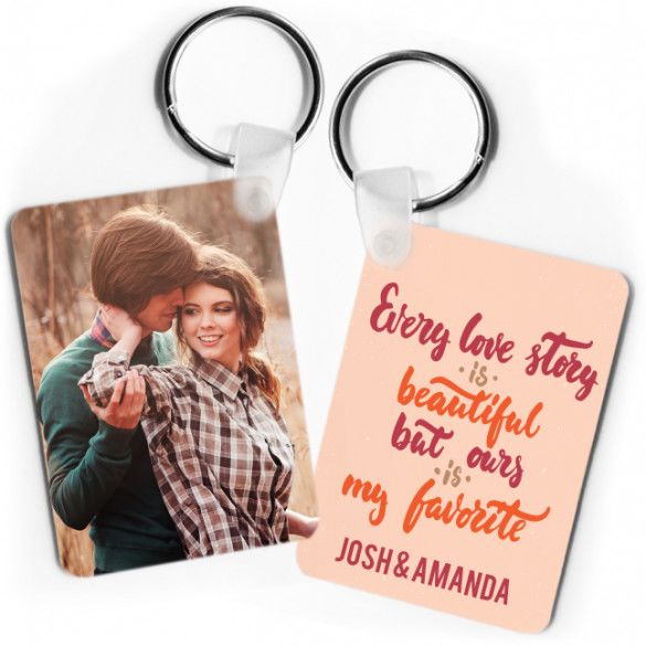 Our Love Story Photo Keychain