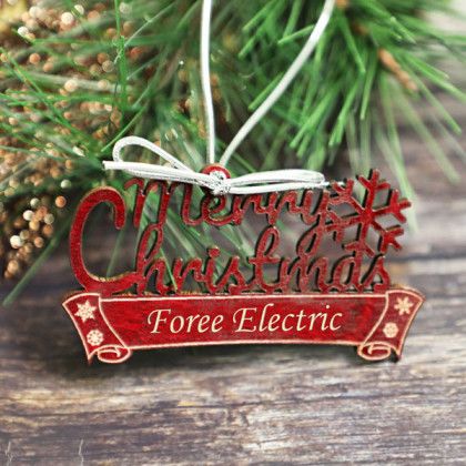 Merry Christmas Wood Carved Ornament Promotion Red Maple