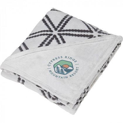 Logo Sculpture Print Ultra Plush Blanket  - Gray