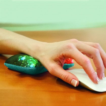 In Use Promo Smart Rest Premium Microfiber Wrist Support and Screen Cleaner