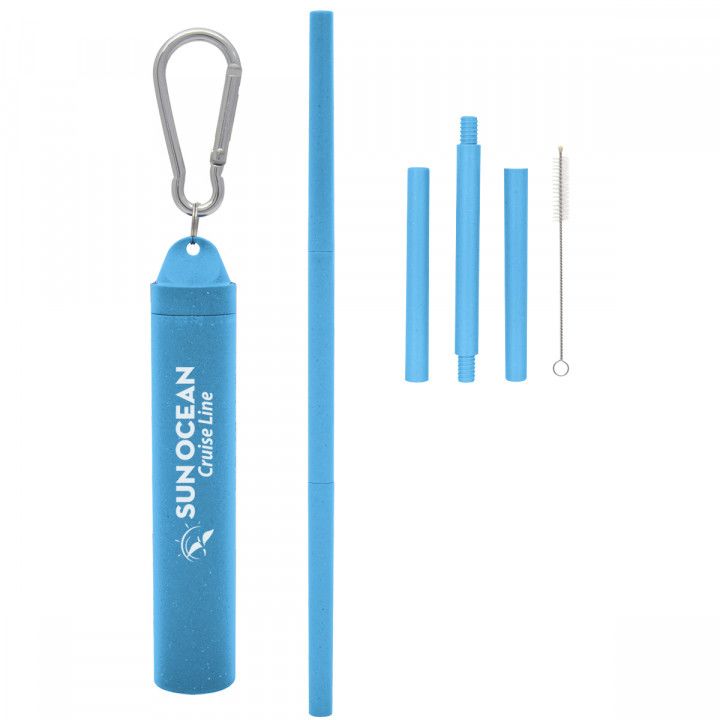 Build-A-Straw Reusable Silicone Straws with Travel Case Mint