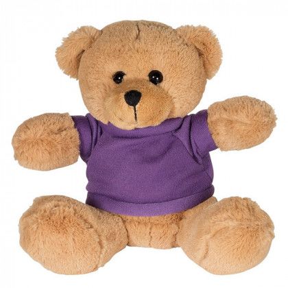 Plush Custom Stuffed Bear with T-Shirt Purple