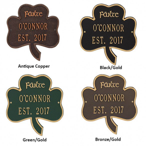 Custom Shamrock Address Plaque