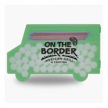 Truck Shaped Mint Container With Custom Logo Green