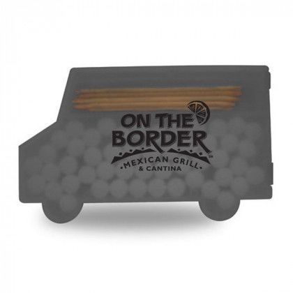 Truck Shaped Mint Container With Custom Logo Black