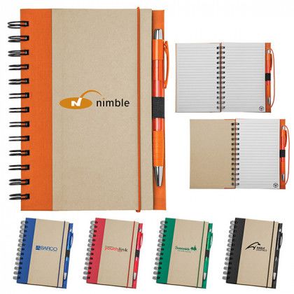 Sweda Recycled Color Spine Spiral Notebook