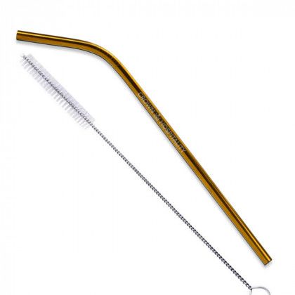 Promo Gold Bent Stainless Steel Straws Copper