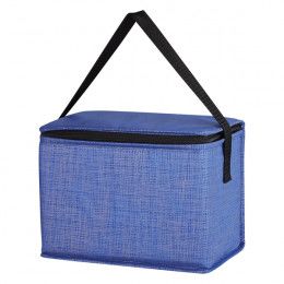 Textured Crosshatch Custom Non-Woven Lunch Bag Blue