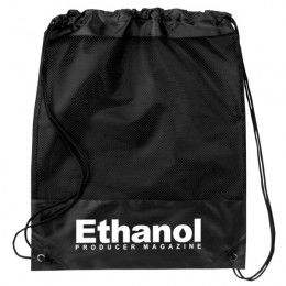 Mesh Panel Drawstring Sport Backpack - Customized Imprint - Black