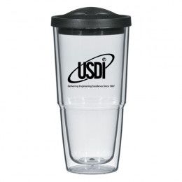 Personalized Insulated Tumblers | 24 oz Biggie Tumbler with Lid | Custom Logo Tumblers - Clear with Black Personalized Insulated Tumblers | 24 oz Biggie Tumbler with Lid | Custom Logo Tumblers - Clear with Black