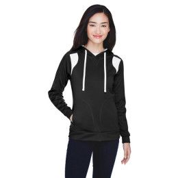 Women's Pullover Hoodie with Embroidered Logo - Black/white