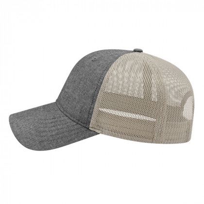 Custom Chambray Soft Mesh Back Cap - Charcoal