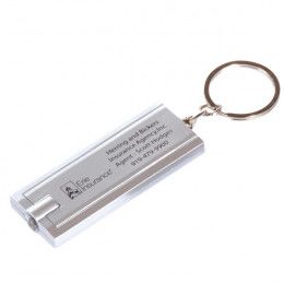 Rectangle Keychain Flashlight Custom with Logo-Silver