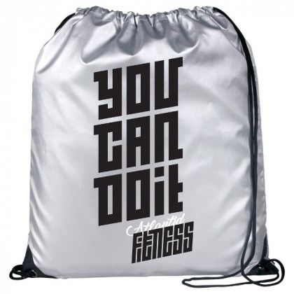 Custom Imprinted Reflective Drawstring Bag