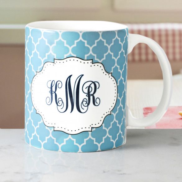 Personalized Coffee Mug, Initial and Name Coffee Mug, Monogram Coffee Mug,  Custom Coffee Mug for Women (Gray Letter)