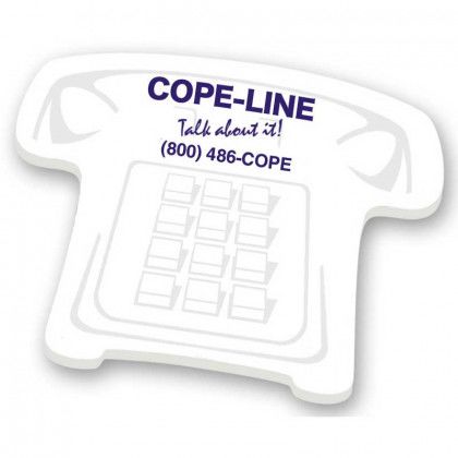 Adhesive Die Cut Notepad - Telephone 4 x 3 50 Sheet Pad Promotional Custom