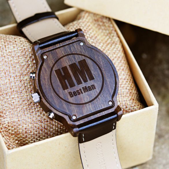 Custom Wood Watch with Initials