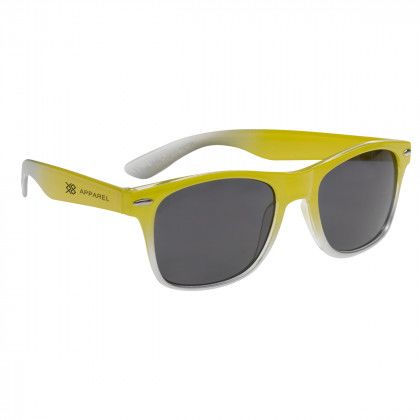Logo Imprinted Gradient Malibu Sunglasses - Yellow with silver