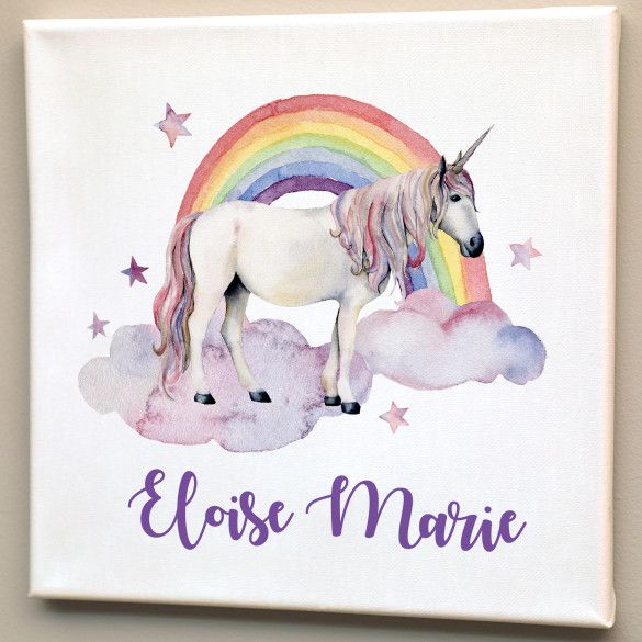 Rainbow and Unicorn Wall Art | Home Decor for Girl