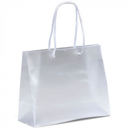 Cheap Frosted Bags Wholesale | Pisces Frosted Plastic Bag with Logo | Custom Logo Imprinted Frosted Plastic Tote Bags