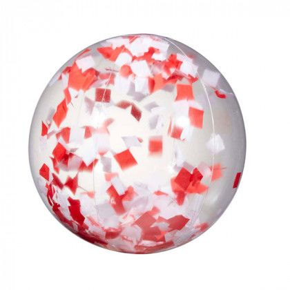 Red & White Confetti Beach Ball Promotion