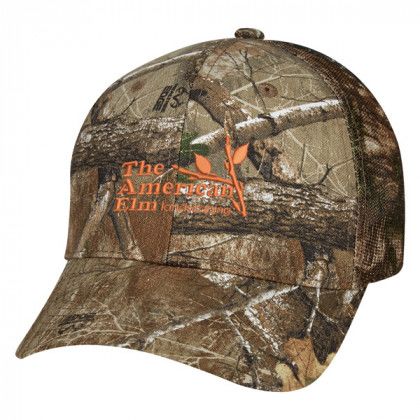 Embroidered Hunters Retreat Camouflage Mesh Cap Rtree