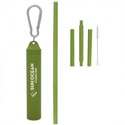 Buildable Harvest Straw Kit in Case with Logo Green