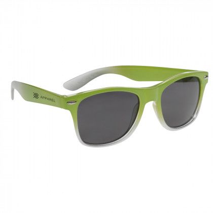 Logo Imprinted Gradient Malibu Sunglasses - Lime with silver