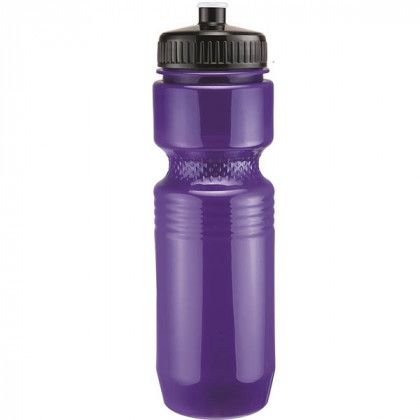 Promotional Jogger 26 oz Sport Bottle - Purple bottle with black lid