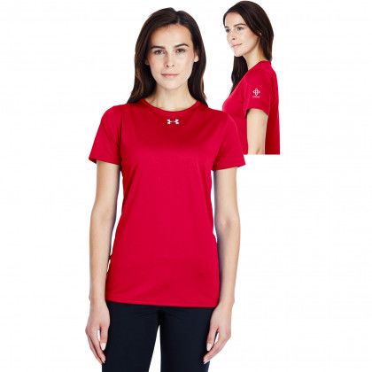 Customized Logo Embroidered Under Armour Ladies' Locker T-Shirt - Red