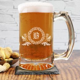 Scottish Thistle Custom Etched Beer Mug 12oz