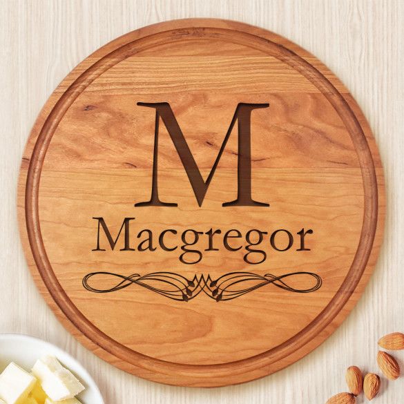 Round Red Cherry Cutting Board With Name