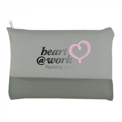 Grey Polyester Vanity Makeup Bag Custom Logo